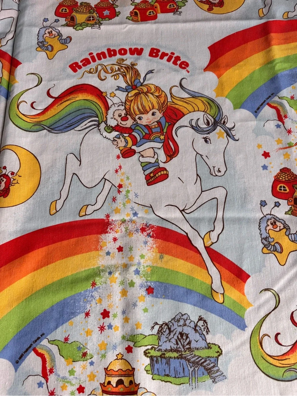 Vintage 1983 Hallmark Rainbow Brite Twin Size Flat Sheet